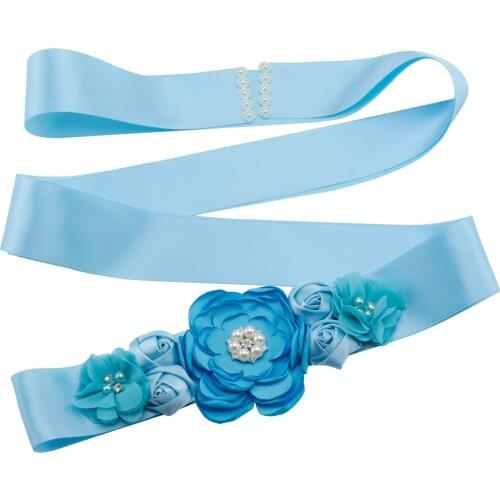 Bride and Pregnant Woman Sweet Pearl Flower Combination Splice Belt Dress Wedding Dress Decoration Photography Waist Seal Beads