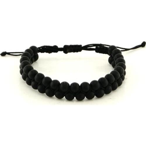 Handmade Braid Onyx Natural Stone Bracelet