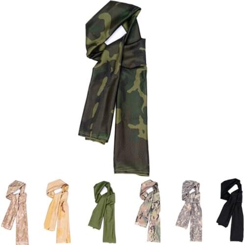 Hiking Scarf Camouflage scarves Outdoor Military Tactical Mesh Scarf camping Breathable Veil Cover Neckerchief Jungle Muffler