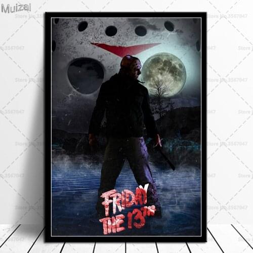 Friday the 13th Poster Jason Voorhees Classic Horror Movie Canvas Painting Posters and Prints Wall Picture for Room Home Decor