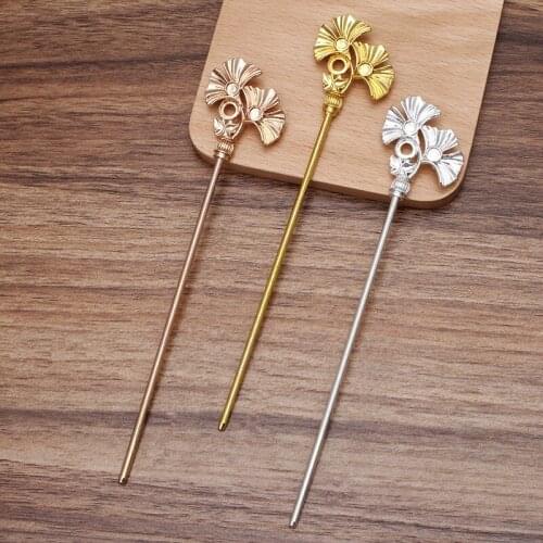 5pcs/lot Handmade Hairwear 3 Color Alloy Hairpin Chinese Hair Sticks Bridal Hair Fork Hair Accessories For Women