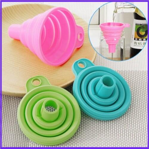 Silicone Funnel Gel Practical Collapsible Foldable Funnel Hopper Kitchen Tool Gadget Baking Tools