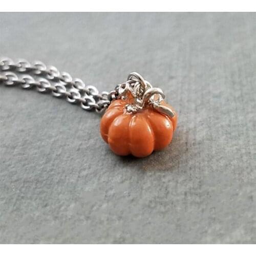 Halloween DIY Jewelry Colorful Enamel Halloweem Pumpkin Alloy Charm Necklace Accessories Findings New