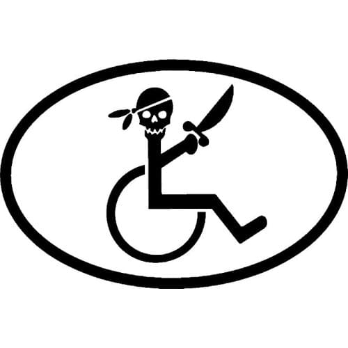 Fun Personality Barrier Pirate Symbol Car Decal Pvc Car Sticker Window Suitable for Various Models Black/white, 13*9CM