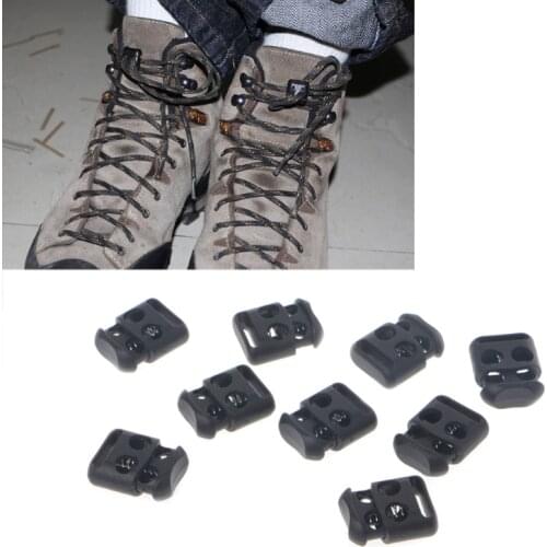 10 Pcs/Lot Non-Slip Shoelace Buckle Clip Stopper Rope Clip Clamp Cord Cable Lock D08E