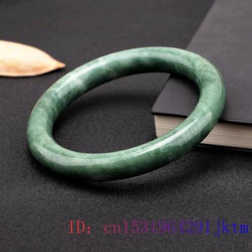 Green Jade Bangle Bracelet Chinese Amulet Jewelry Charm Fashion Natural Gifts Women Gemstone