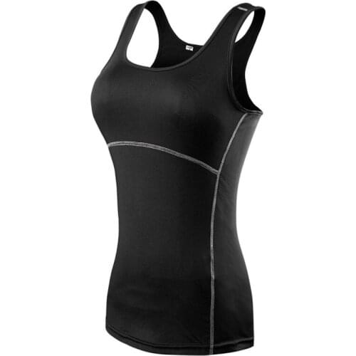 Womens Sports PRO Tight Training Sports Fitness Running Yoga Quick-drying Vest Camisole T-shirt For All Seasons