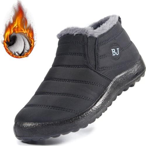 Snow Boots Women Shoes Warm Plush Fur Ankle Boots Winter Female Slip On Flat Casual Shoes Waterproof Ultralight Footwear