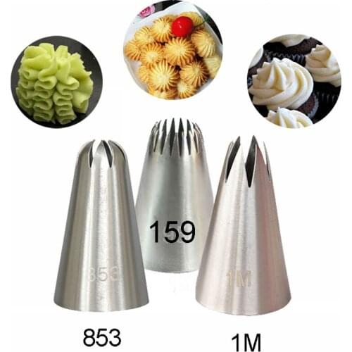 1M#195#853 Stainless Steel Russian Icing Piping Pastry Nozzles For Cake Fondant Decoration Cream Cupcake Tips Baking Accessories