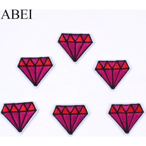 10pcs/lot Embroidered Diamond Patch for Jeans Backpack DIY Garments Appliques Iron On Clothing Badge DIY Fabric Stickers Patches