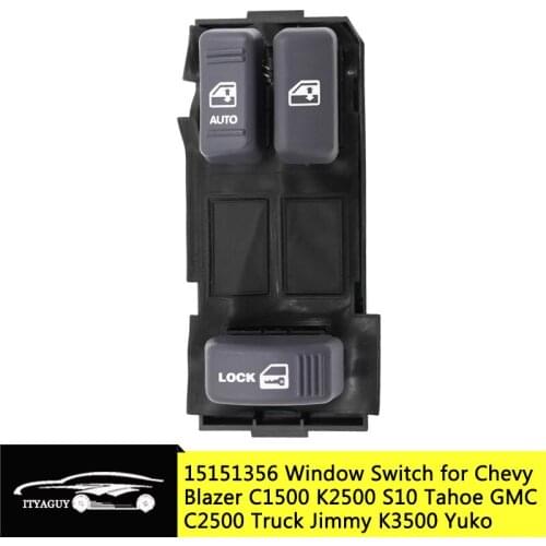 15151356 Car Power Window Switch Button for Chevy Blazer C1500 K2500 S10 Tahoe for GMC C2500 Truck Jimmy K3500 Yukon 1995-2005