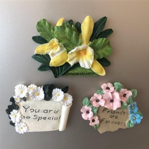 3D Resin Flower Fridge Magnets Creative Refrigerator Magnetic Sticker kitchen Refrigerator Decoration Home DecorationAccessories