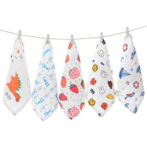 6 Pcs/Set Baby Infant Feeding Bibs Absorbent Soft Muslin Gauze Burp Saliva Towel Q1FE
