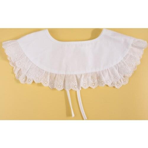 649D 1 Pc Lady Shirt False Collar Lace Detachable False Stringy Selvedge Collar Cuff Cotton Choker Hollowed-Out Collar