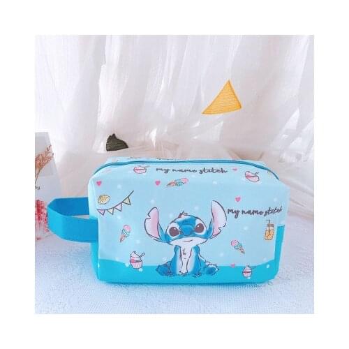 Disney Mickey Pooh Stitch Anime Figures Cartoon Product Cosplay Accessories Storage Bag Makeup Unisex Gift