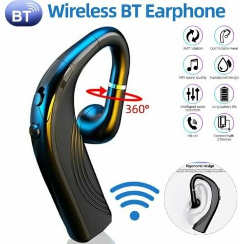 Wireless Bluetooth 5.0 Earbuds Long Standby with Ear Hook Mic Handsfree Stereo Bluetooth Earphones Waterproof Sport Headphones