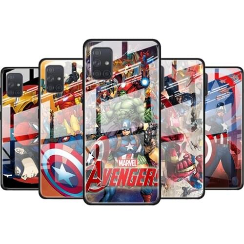Marvel Avengers for Samsung Galaxy S21 Ultra A71 A51 4G 5G A91 A81 A41 A31 A21 A11 A01 Tempered Glass Phone Case