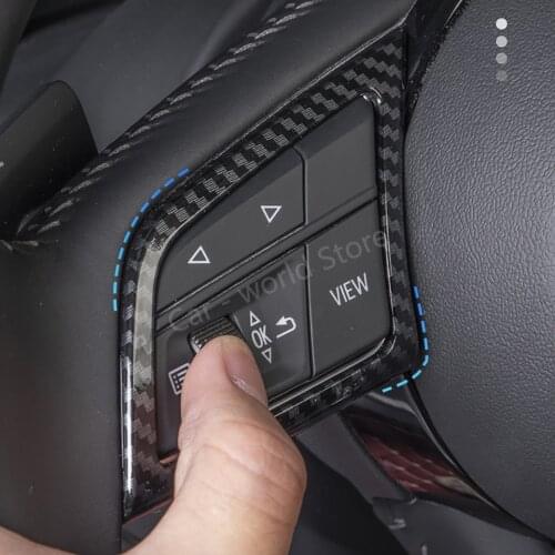 For Audi A3 Steering Wheel Decoration Cover Steering Wheel Stickers Carbon Fiber Color Fit Audi A3 8Y 2021 Interior Accessories