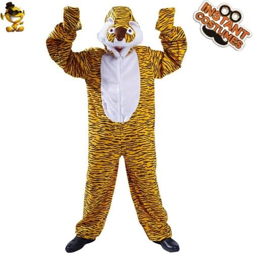 QLQ Unisex Kids Tiger Costumes Animals Jumpsuit Carnival Party Dress Up Role Play Fancy Dress Cosplay Tiger Costumes For Child