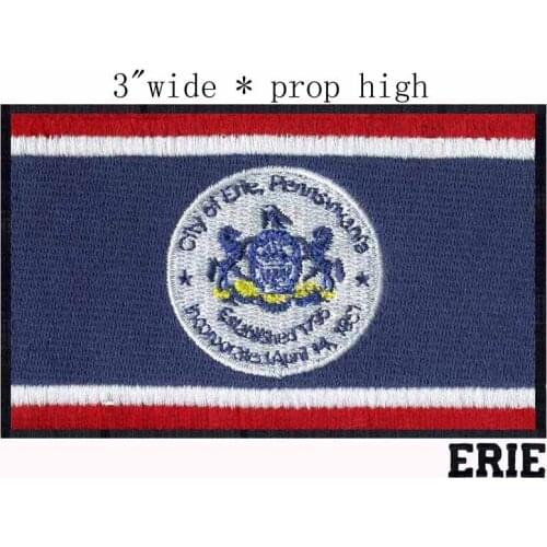 Eire, Pennsylvania USA Flag 3" wide embroidery patch for my chemical romance/snowflake/portal
