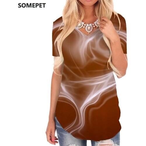 SOMEPET Love T Shirt Women Graphics V-neck Tshirt Smoke Cloud Tshirts Printed Creativity Funny T shirts Womens Clothing Fashion