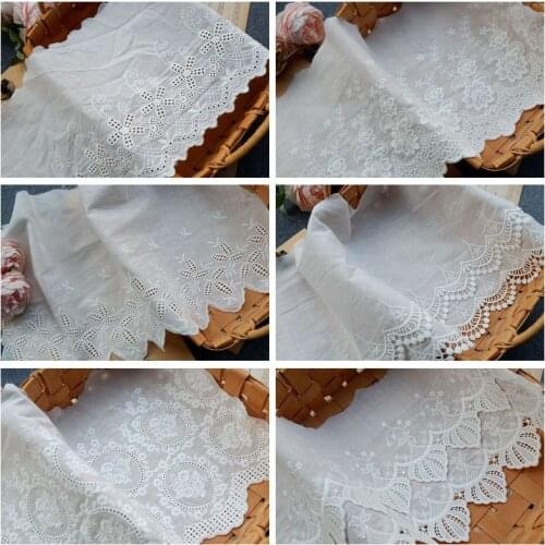 1yard high-quality cotton lace embroidery cloth lace DIY baby clothes skirt Harajuku clothing stitching lengthening material