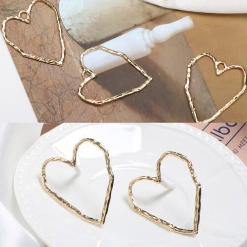 Ins wind alloy geometric love peach heart pendant earrings DIY hand jewelry earrings accessories materials