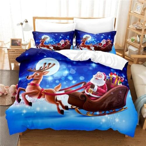 Christmas Sleigh Bedding Set Duvet Cover Set 3d Bedding Digital Printing Bed Linen Queen Size Bedding Set Fashion Design