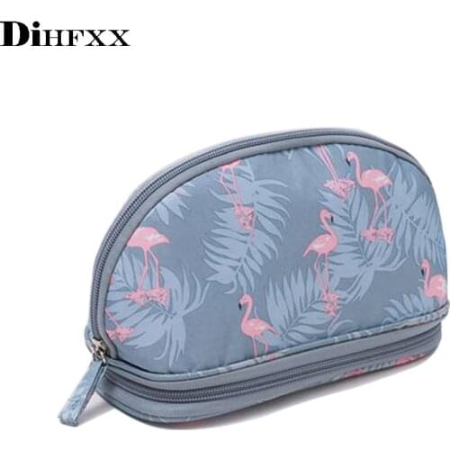DIHFXX Fashion Printed Flamingo Cosmetic Bags Toiletries Necessaries for Travelling Storage Makeup bag Dropshipping DX-23
