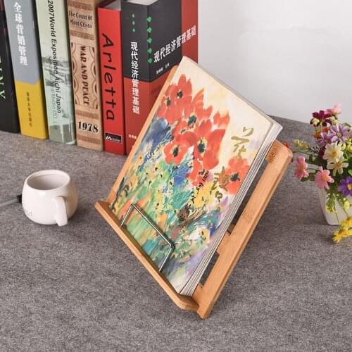 Creative Bamboo Wooden Reading Stand Book Holder Reading Shelf Plank Shelf Reading Accessories Office Storage Rack
