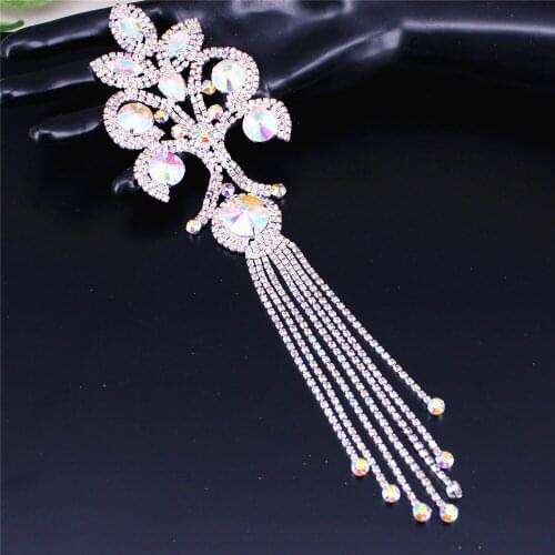 Crystal AB Sew On Rhinestones Applique handmade beaded applique iron on sew on for wedding dresses