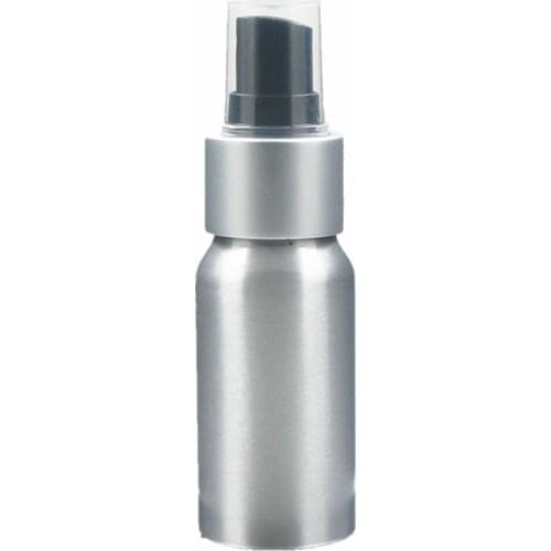 30ml Round Aluminum Bottles With Matte Silver Metal Aluminum Shell And Smooth Skirt Fine Mist Fing, Empty Sliver Metal Bottle