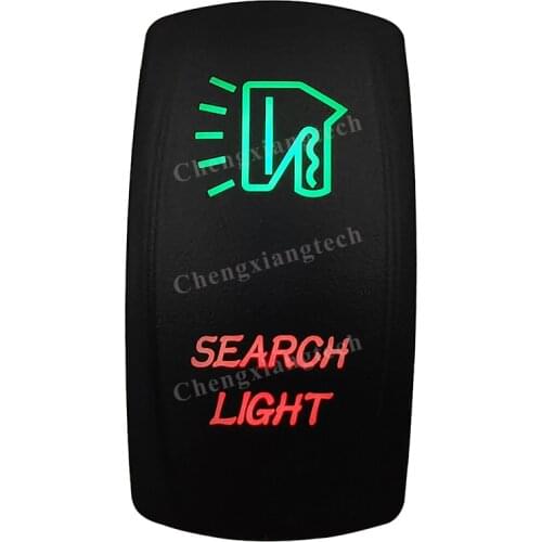 Laser -SEARCH LIGHT -Car Boat Green & Red Led On Off Rocker Switch Waterproof, Overload Protection, SPST, Truck Marine Caravan