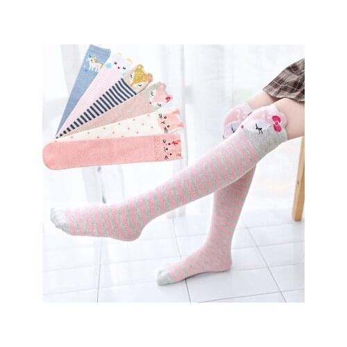 Cartoon Cute Kids Cotton Socks Bear Animal Baby Cotton Socks Knee High Long Leg Warmers Socks Boy Girl Children Socks 3-12 Years