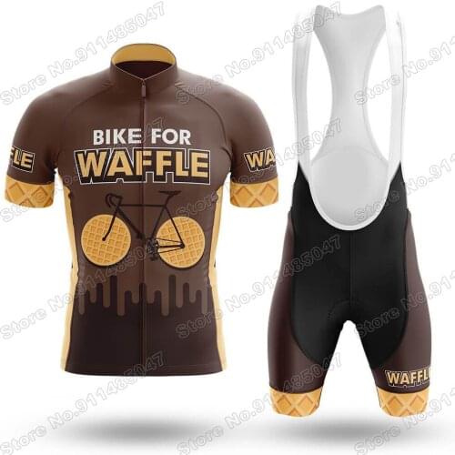2021 Bike For Waffle Mens Cycling Jersey Set Summer Clothing Road Bike Shirts Suit Bicycle Bib Shorts MTB Wear Maillot Ropa