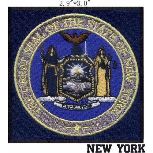New York State Seal 2.9"wide embroidery patch for The sun/eagle/flying dearm