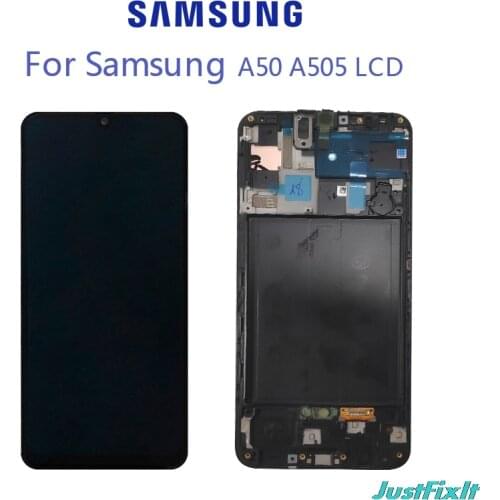Original Super Amoled For Samsung Galaxy A50 SM-A505FN/DS A505F/DS A505 LCD Display Touch Screen Digitizer Assembly With Frame