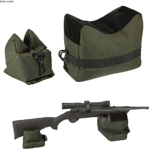Front & Rear Rifle Target Bench Unfilled Stand Support Sandbag Hunting Accessories Bag Tactical Sniper Shooting Gun Rest Bag Set