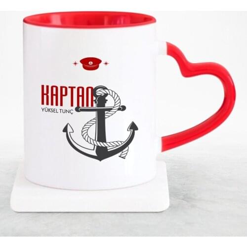 Personalized Professional Captain Red Heart Mug Cup-1