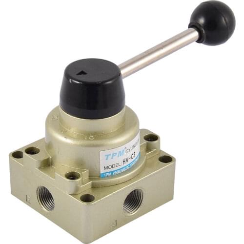 Pneumatic 3 Positions 4 Ports 1/4BSP HV-02 Hand Operated Lever Air Valve