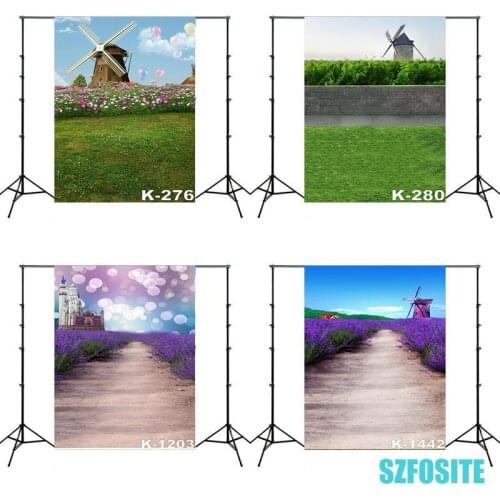 Romantic Lavender Windmill Wedding Photography Theme Backdrop Couples Take Photos Decorative Children Shoot Scenery Background