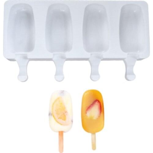 Silicone Ice Cream Molds Ice Cube Tray Popsicle Maker DIY Homemade Freezer heart shape oval-shaped and square Mould 2021 New