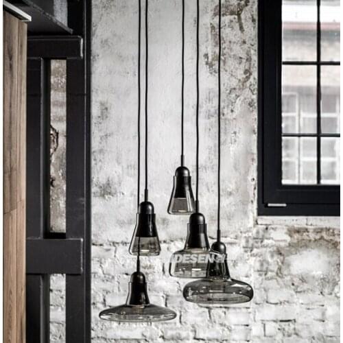 Modern home decoration A/B/C/D LED dining room smoky gray glass pendent light coffee shop lamp bar lights free shipping