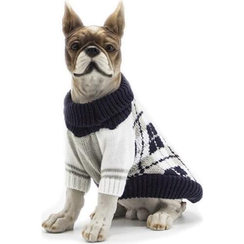 Pet Dog rhombus knitted sweaters Small Dog Clothes Dog Coat Pet Product Fashion Dog Jacket Sweater Costumes Coats of Poodle New