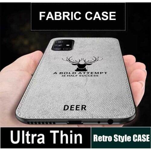 For VIVO V21 V17 V15 V11 V20 Pro V20 SE V17 V19 Neo V9 V7 Plus V5 Lite V5S Phone Case Fabric Deer Cloth Texture TPU Back Cover
