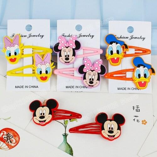 Disney Hair Pin Mickey Minnie Hairpin Girls Kids Clip Donald Duck Hairclips Headdress Daicy Hair Accessories Apparel Hair Clip
