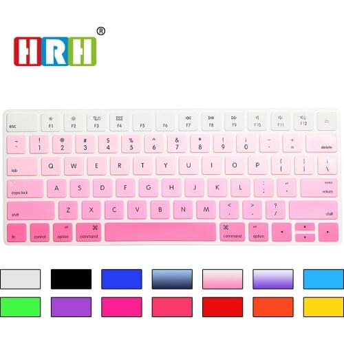 HRH Gradient Rainbow Keyboard Cover Silicone Skin Keypad Cover Protective Film For Apple Magic Keyboard MLA22B/A US Version