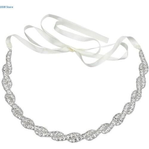 Women Bridal Twist Braided Rhinestone Applique Waist Belt Wedding Dress Sash Jewelry Bridesmaids Evening Gown Beaded Cummerbunds