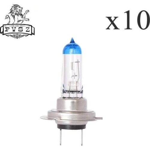 10Pcs h7 12V 55W Cars Source halogen Head Lights Tungsten filament headlamp fog lamp hernia head lights Blue+Silver