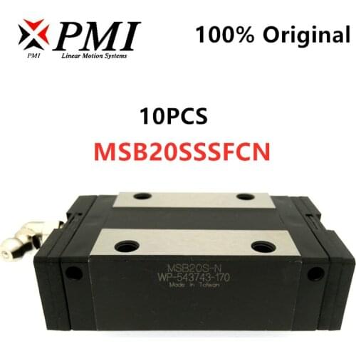 10pcs original Taiwan PMI MSB20S MSB20S-N MSB20SSSFCN linear guideway slider carriage block for CO2 laser machine CNC router